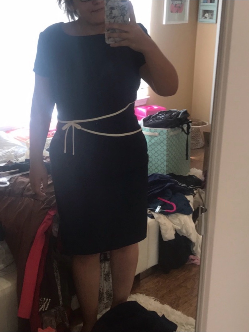 Rabbit Rabbit Rabbit Black Midi Dress with White Trim - Picture 5 of 5